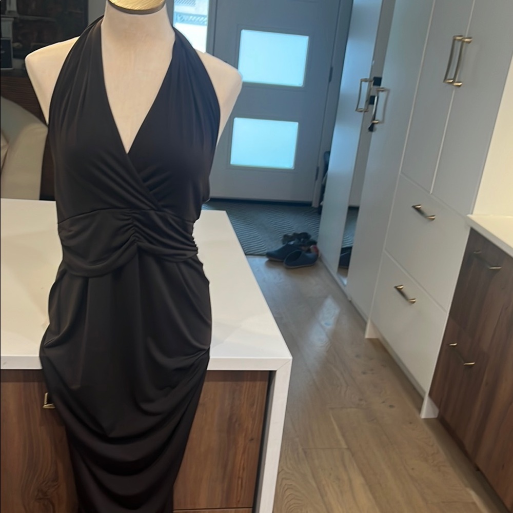 Sweet Chemise Chocolate Brown Halter Sheath Dress